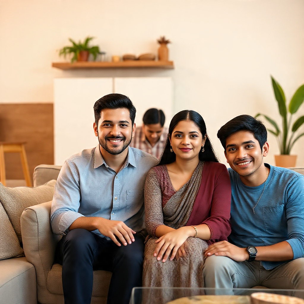 Indian family at home