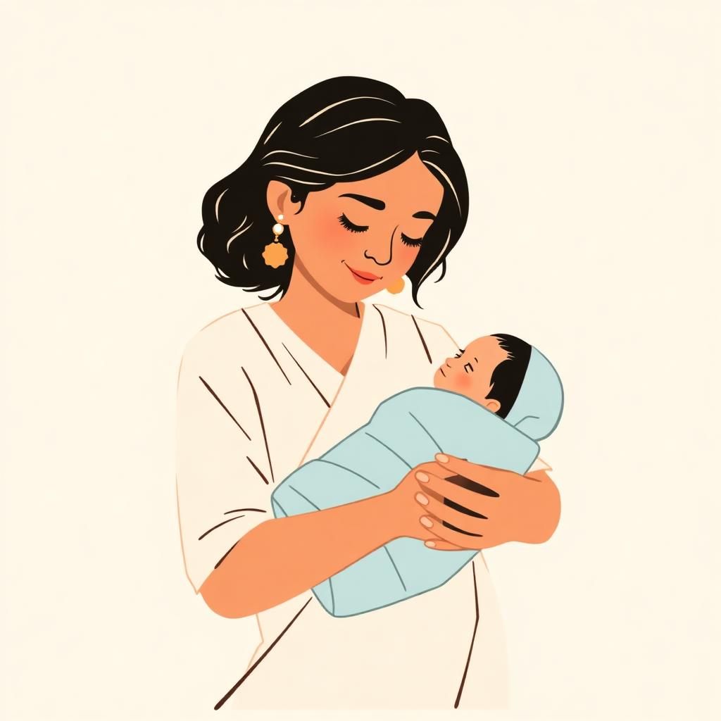 Caregiver gently holding a newborn
